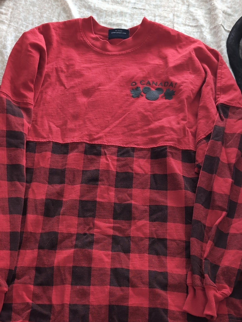 Disney Red Buffalo Plaid Long Sleeve Top - O Canada